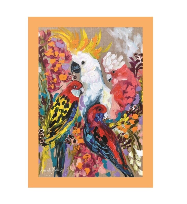 LILLI ROCK - Tea Towel 70cm x 50cm - Bird Song