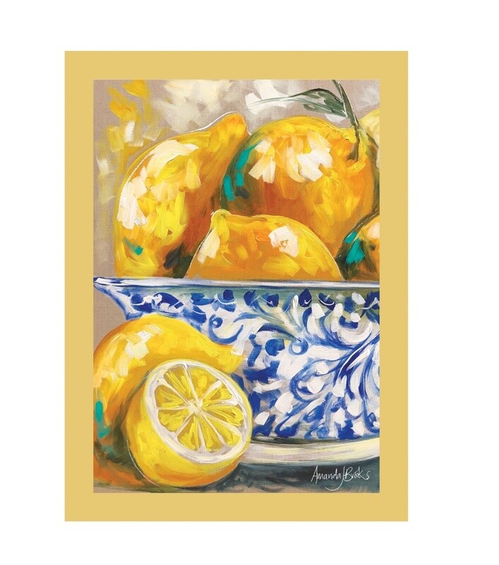 LILLI ROCK - Tea Towel 70cm x 50cm - Lemons