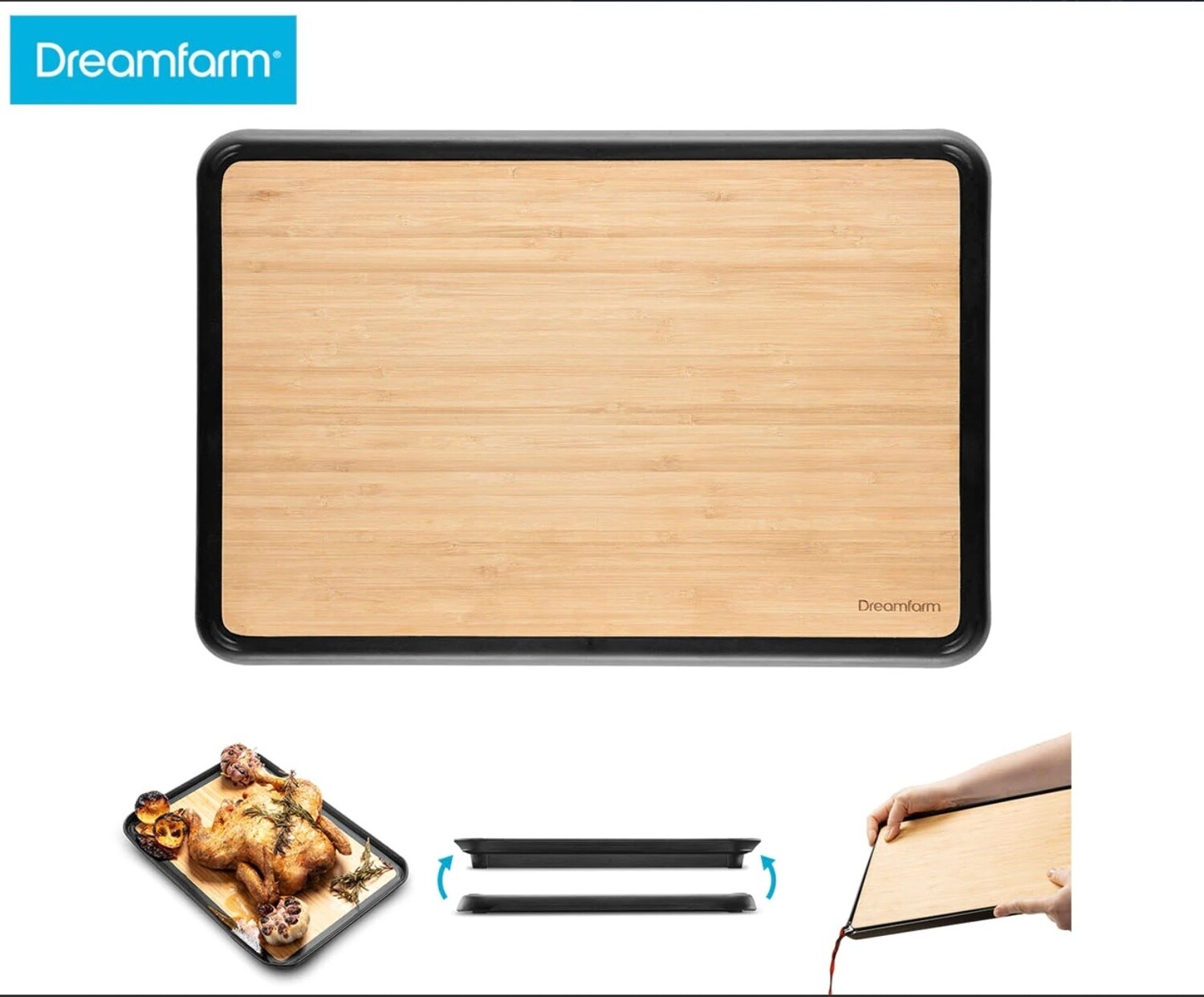 DREAMFARM - Big Fledge Bamboo Cutting Board - 36 x 25cm