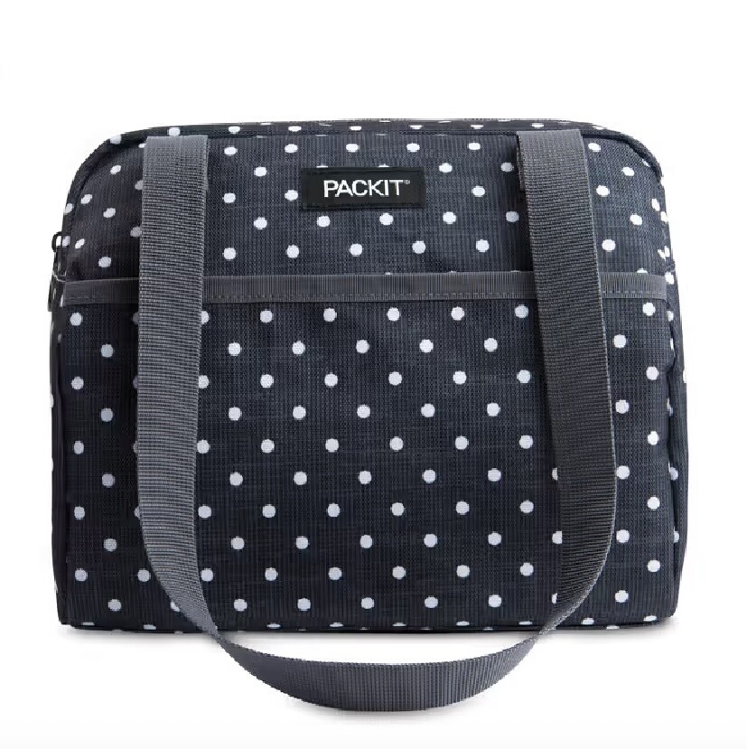 PACKIT - Lunch Bag Freezable Hampton - W19 x D26 x H24cm approx. - Polka Dot Grey
