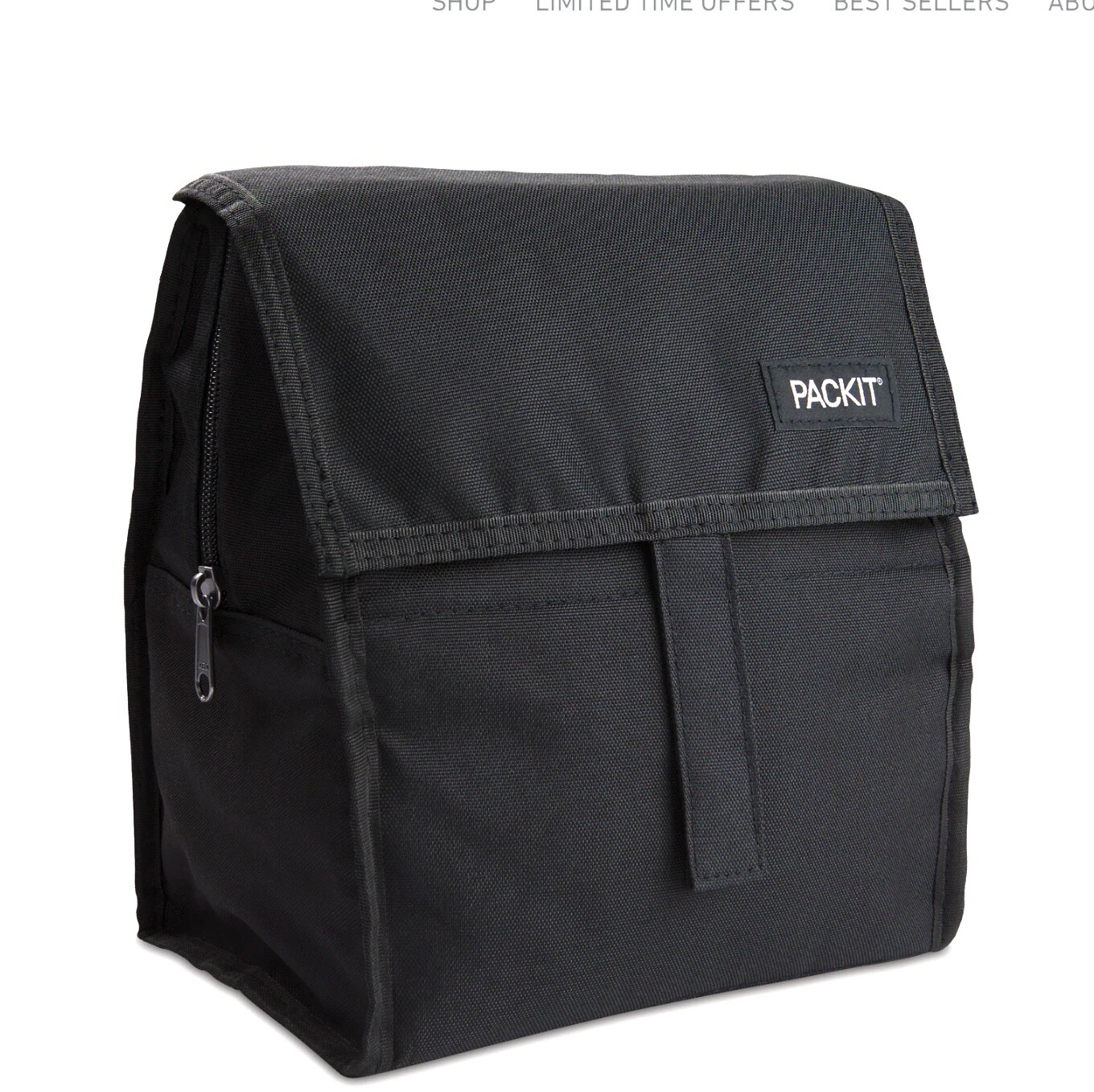 PACKIT - Lunch Bag Freezable  H27 x W21 x D14cm approx. - Black