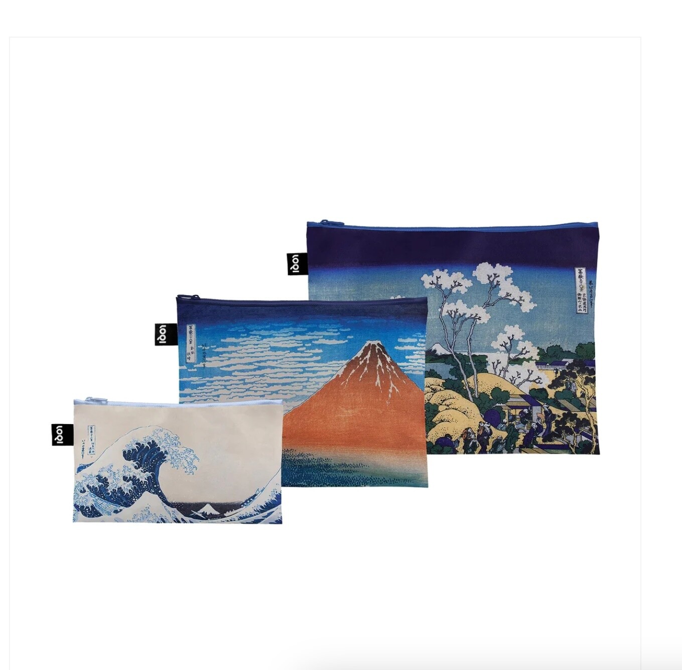 LOQI -  Zip Pocket Set 3/pc - HOKUSAI