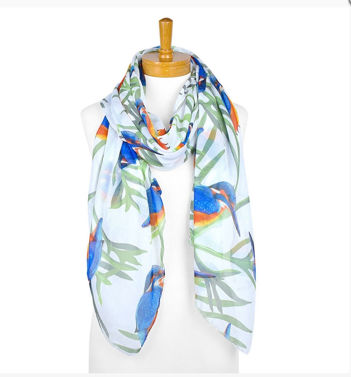 TAYLOR HILL -  Scarf - Kingfisher -  White