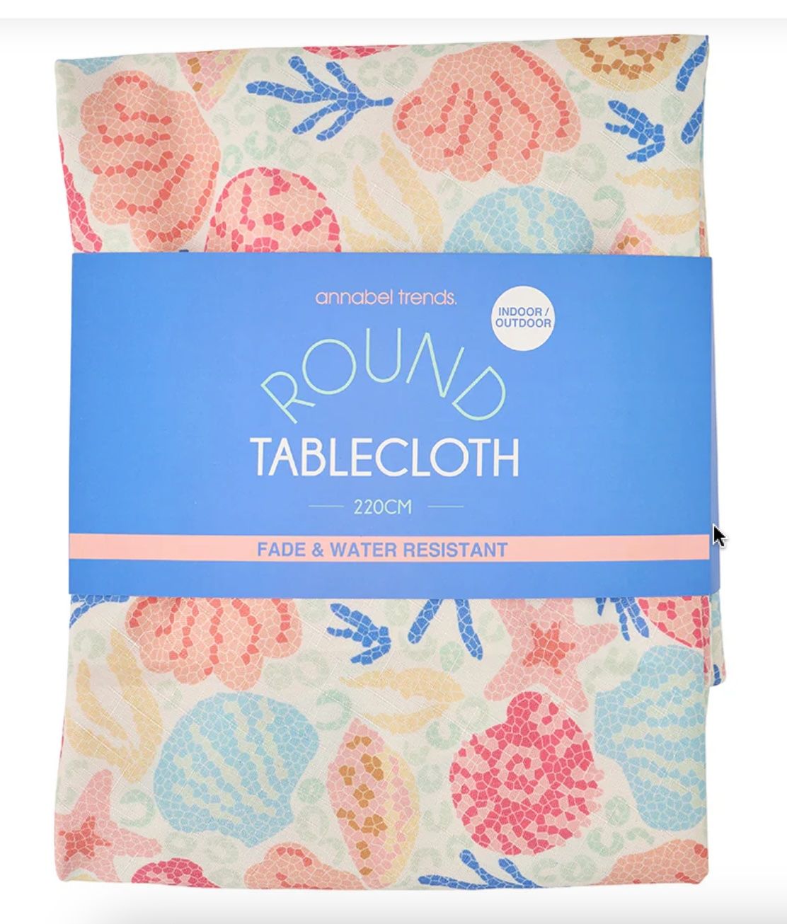 ANNABEL TRENDS - Tablecloth Linen 220cm diameter - Shelly Beach