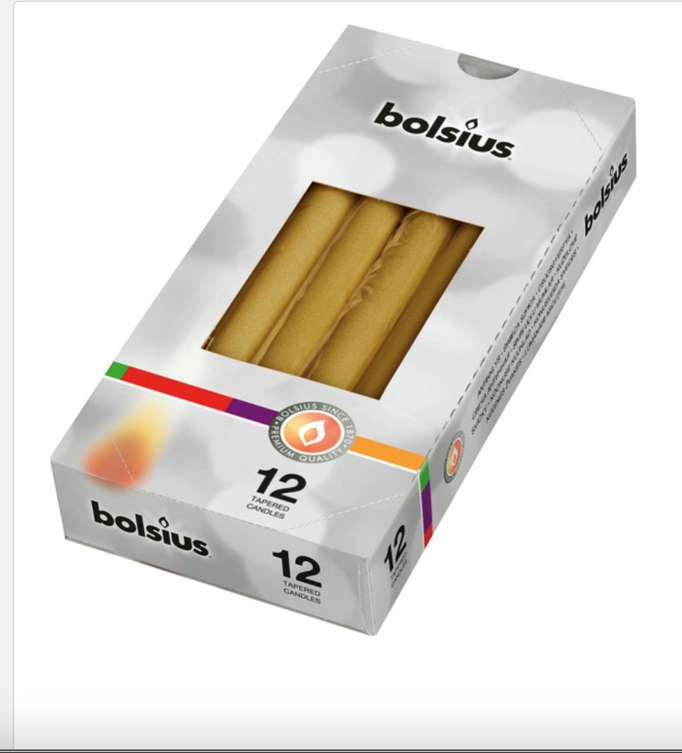 BOLSIUS - Tapered Candles Box12 - Gold