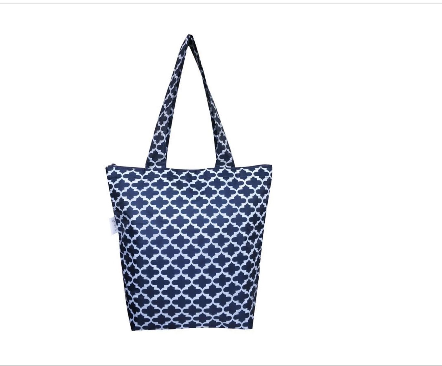 SACHI - Insulated Folding Market Tote Bag, Design: Moroccan Navy
