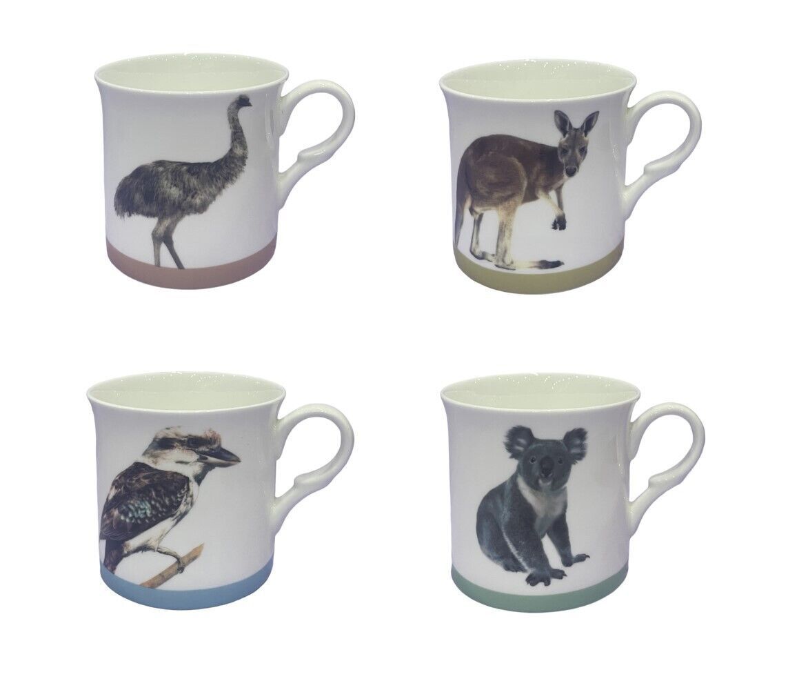 Heritage - Mug Set of 4 - Fine Bone China - Australiana