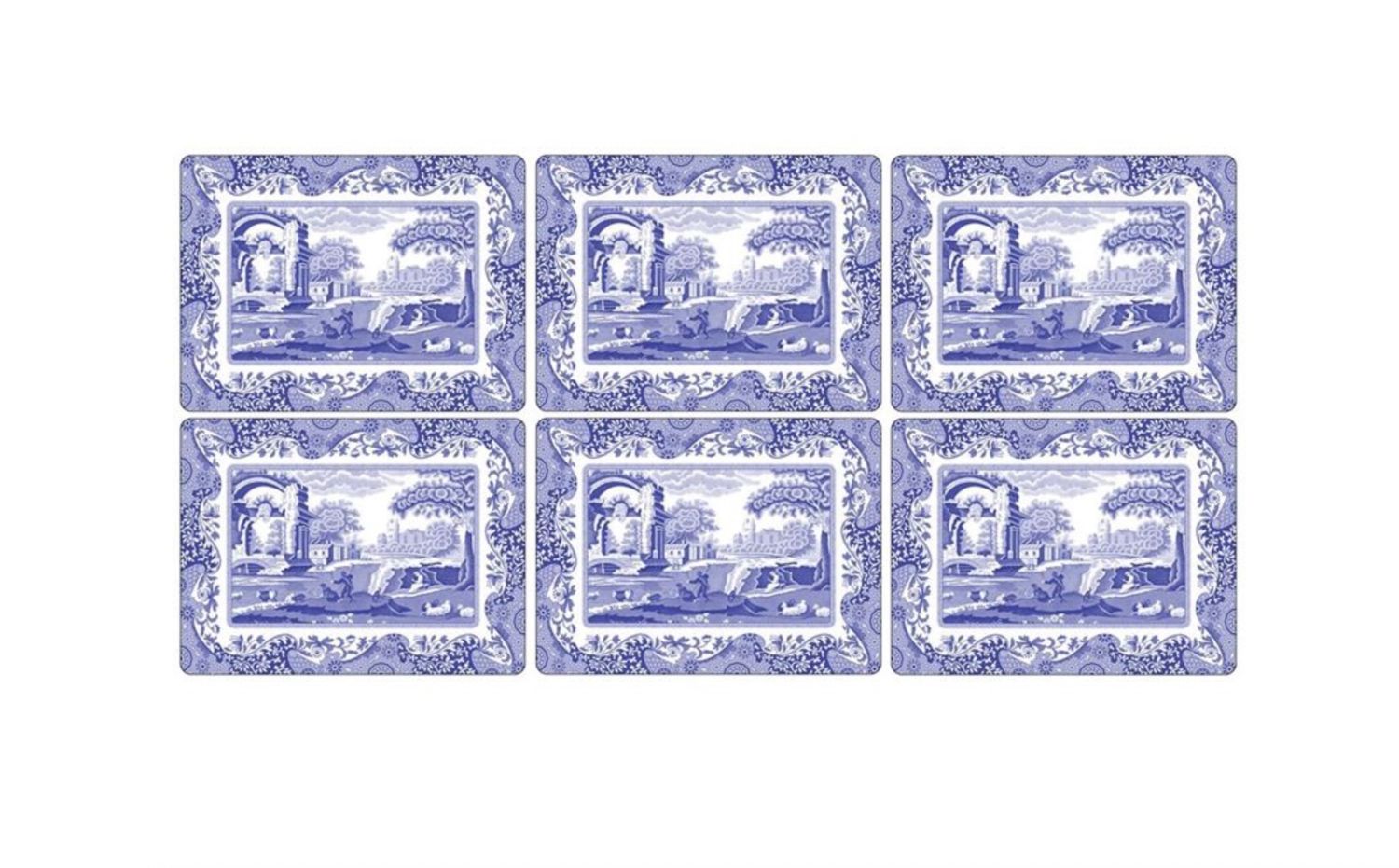 SPODE for Pimpernel - Placemat Set 6 (Cork Backed) - Blue Italian
