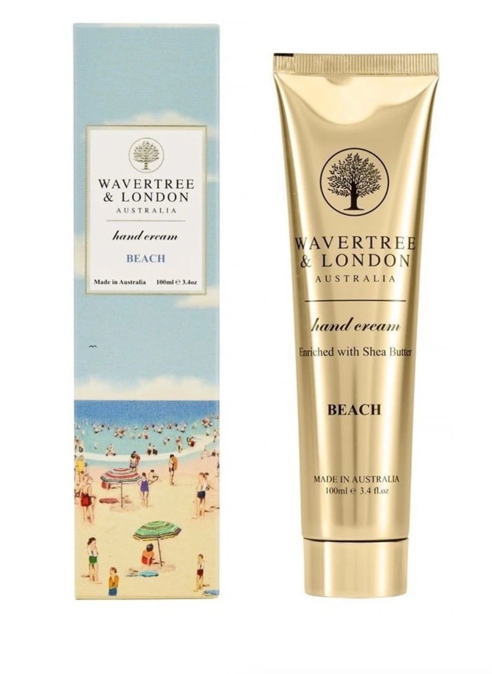 WAVERTREE &amp; LONDON - Hand Cream 100ml - (enriched with natural shea butter) - Beach