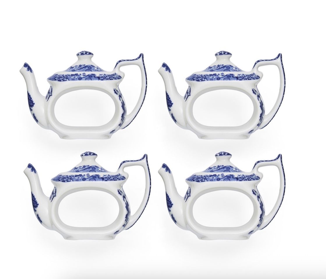SPODE - Napkin Rings single - Blue Italian Teapot