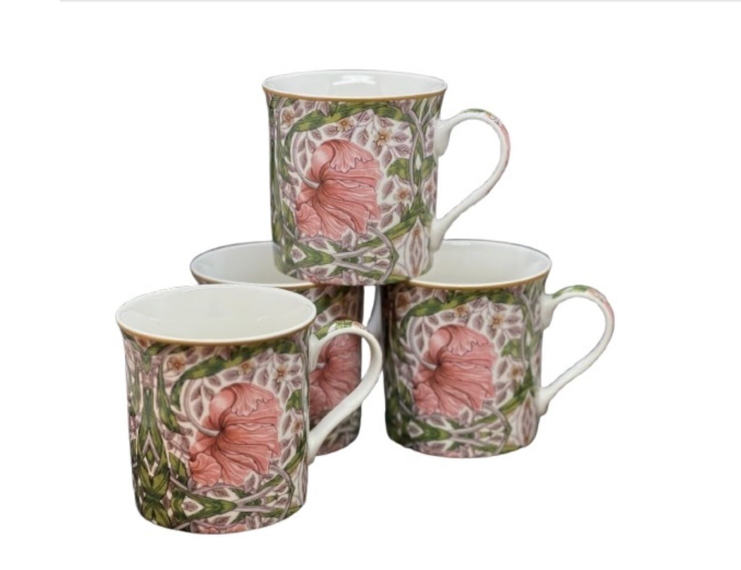 NOSTALGIC Ceramics - Mugs Set4 - William Morris Pimpernel  - Fine China