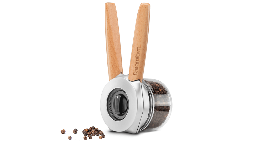 DREAMFARM - Ortwo  Single-Handed Salt/ Pepper/Spice  Grinder Wood