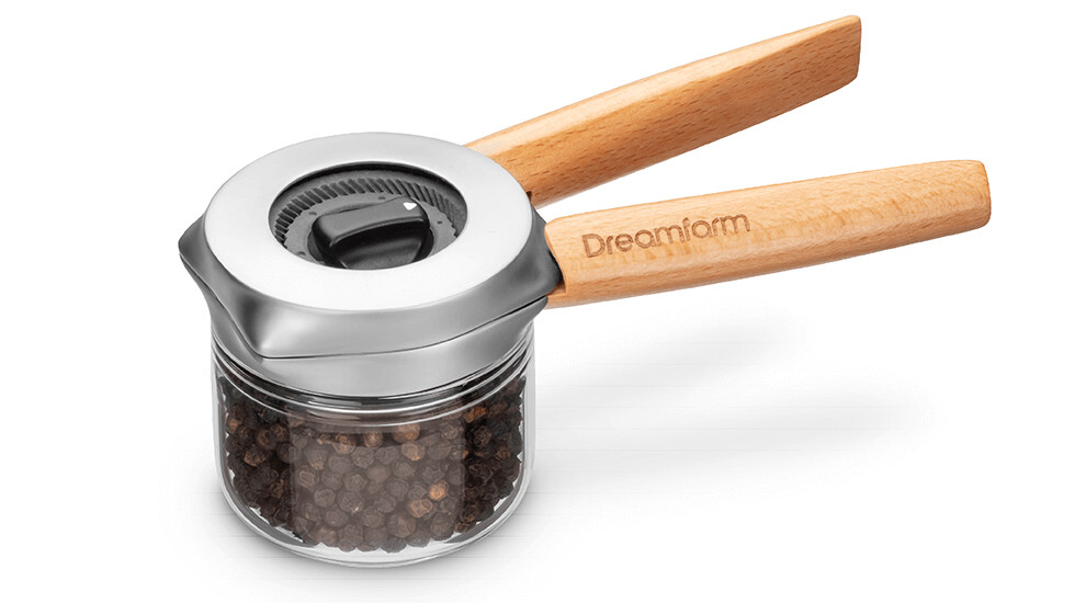 DREAMFARM - Ortwo  Single-Handed Salt/ Pepper/Spice  Grinder Wood