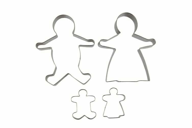 AVANTI - 4pc Stainless Steel Gingerbread Family Cookie Cutters  Baking Tool Moulds