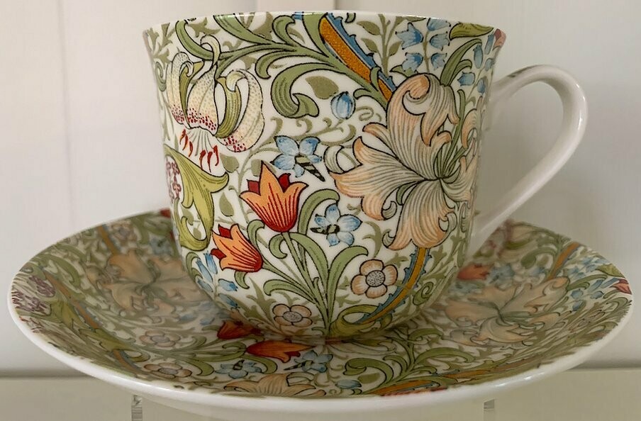 HERITAGE -  Breakfast  Cup &amp; Saucer 500ml - Golden Lily - Fine Bone China