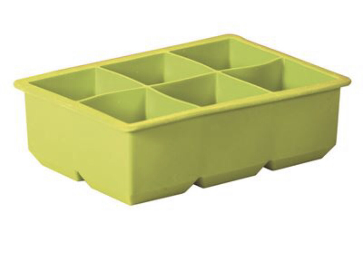 AVANTI - Silicone 6 Cup King Ice Cube Tray -  5cm x 5cm x 5cm (per ice cube) - Green