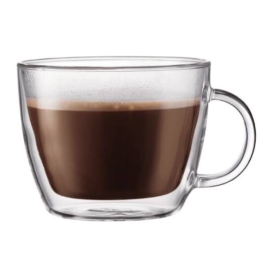 BODUM - BISTRO X 2 (Double Wall) THERMO-GLASS Mugs-0.45 ltre/15.2oz
