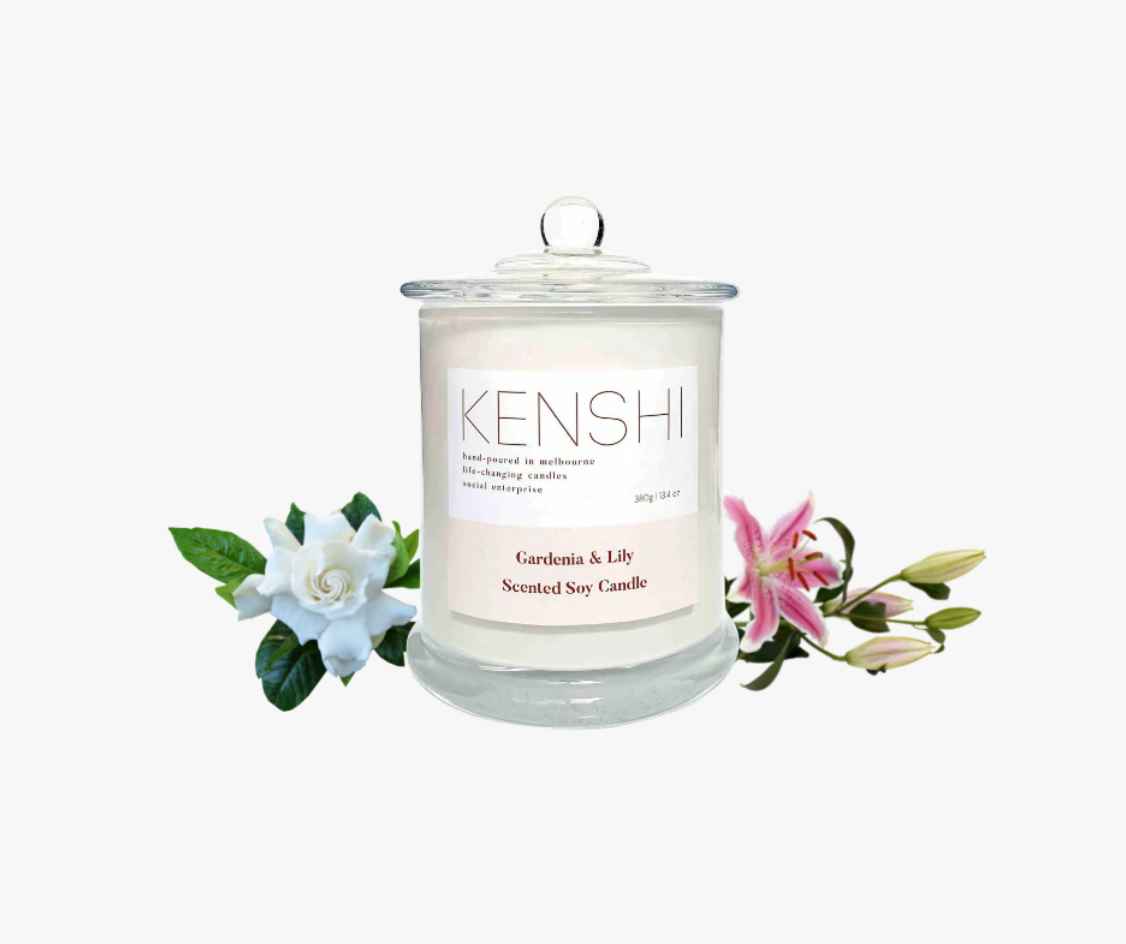 KENSHI - Candle 380g - Gardenia  &amp; Lily