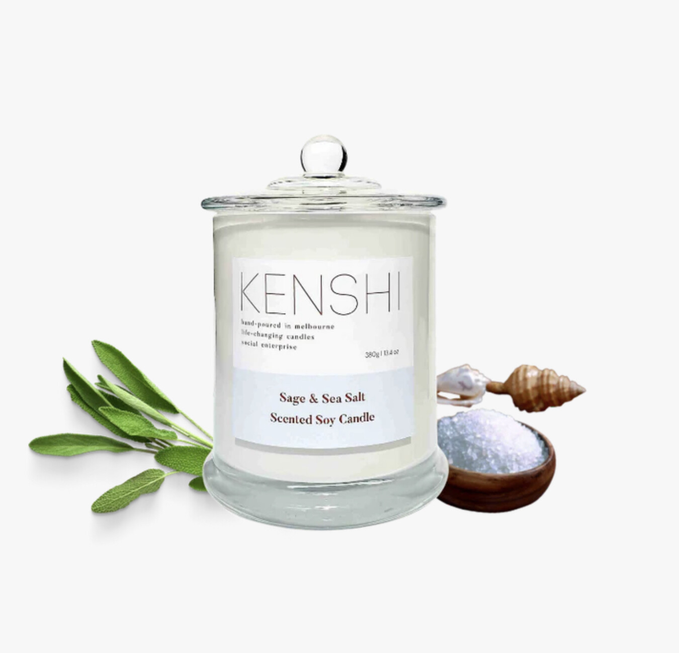 KENSHI - Candle 380g - Sage &amp; Sea Salt