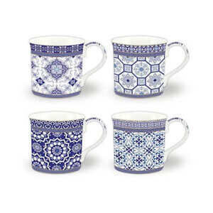 HERITAGE -  Mugs Set4 - Venetian Blue - Fine Bone China