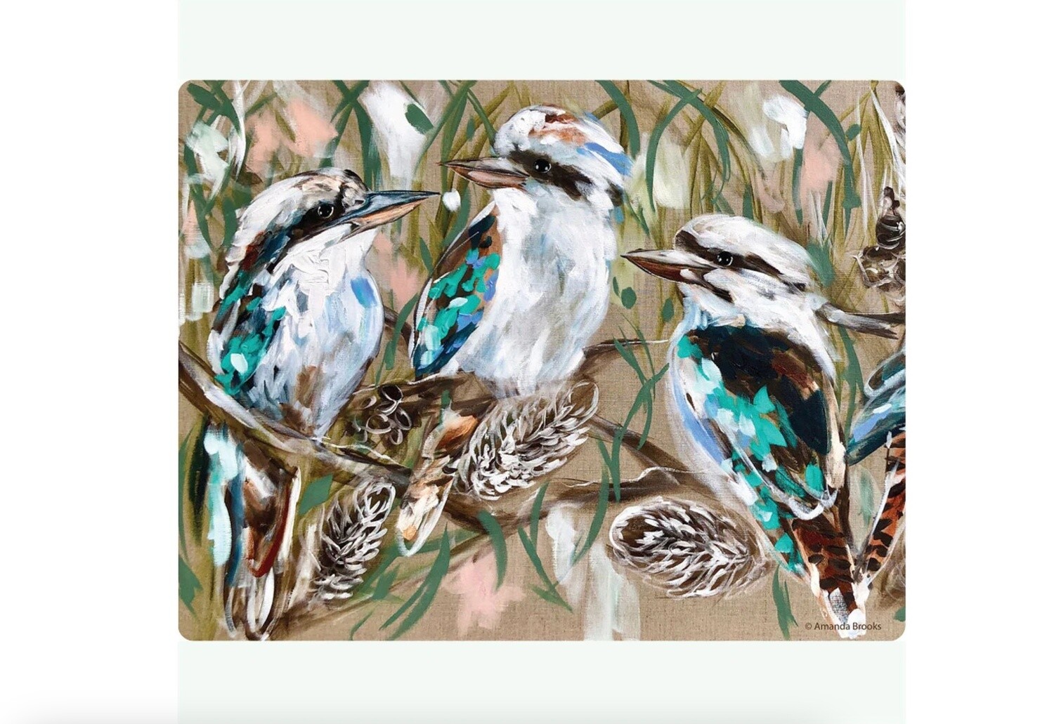 LILLI ROCK - Placemats 35cm x 27cm Set4 - Kookaburra &amp; Banksia
