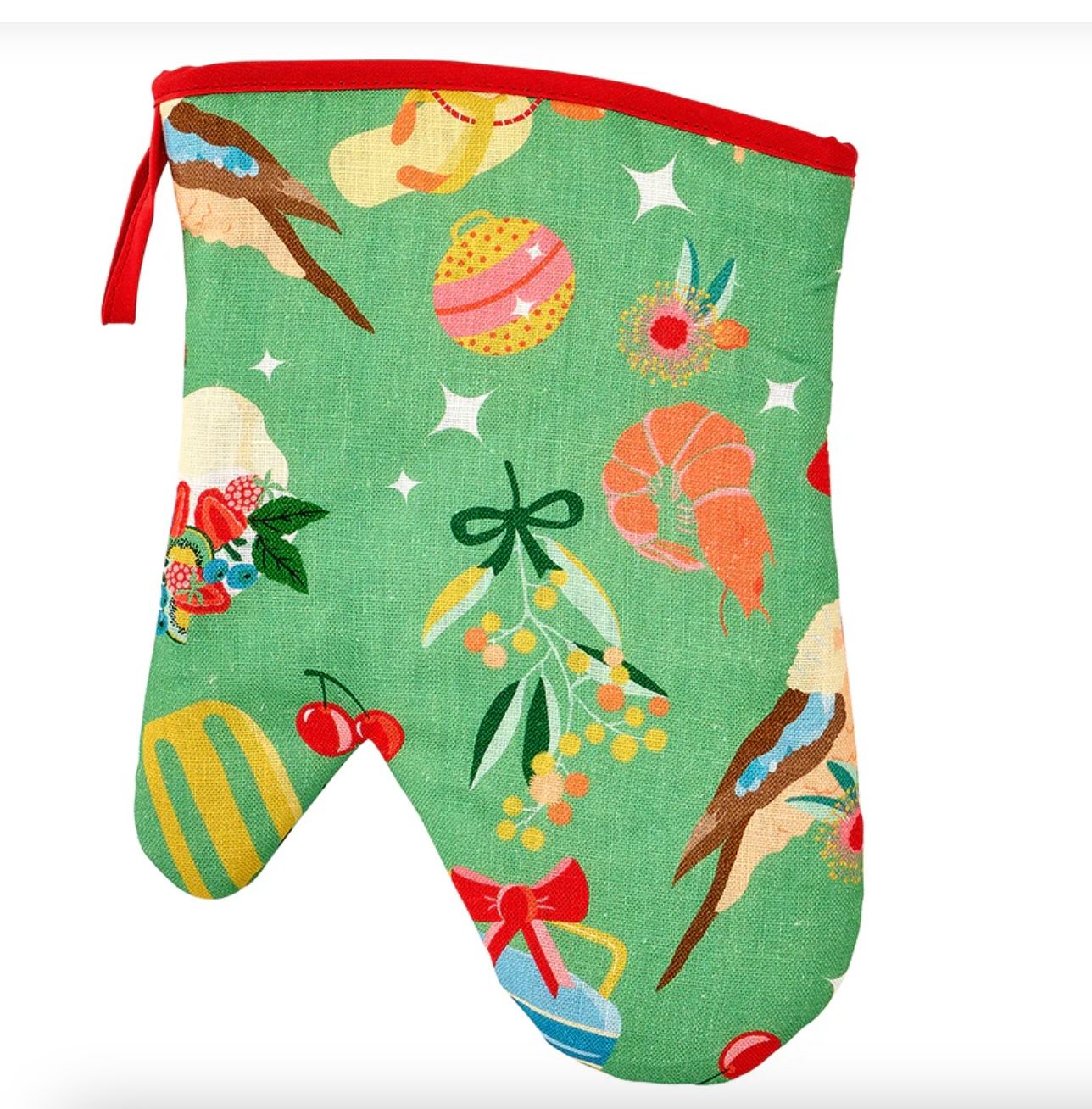ANNABEL TRENDS - Oven Mitt Single Linen - Holiday Green