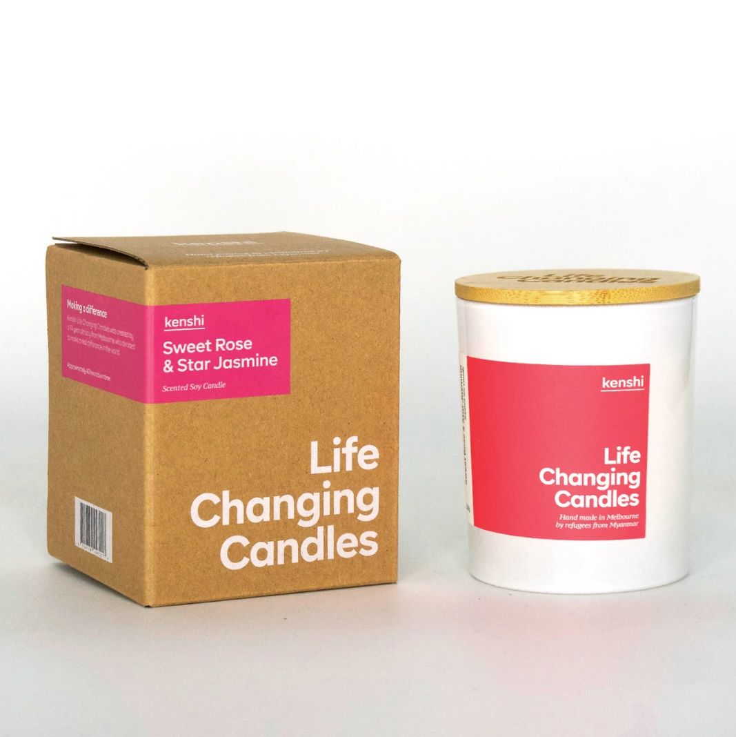 KENSHI - Candle 220g Medium Size - Sweet Rose  &amp; Star Jasmine
