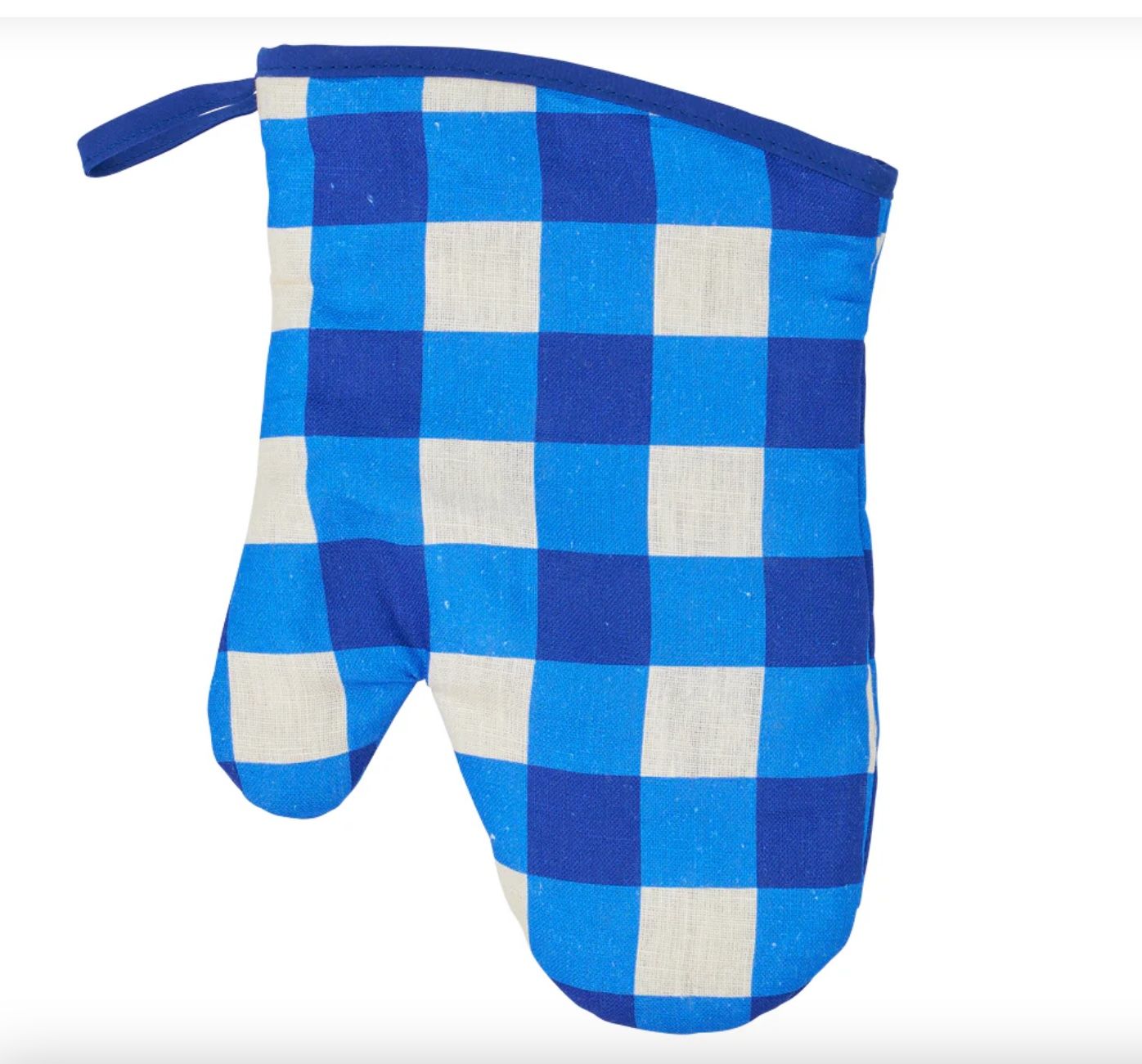 ANNABEL TRENDS - Oven Mitt Single Linen – Cobalt Check