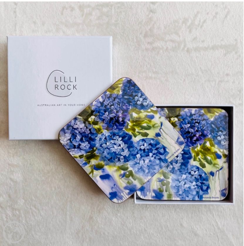 LILLI ROCK - Coasters Set4 - Hydrangea