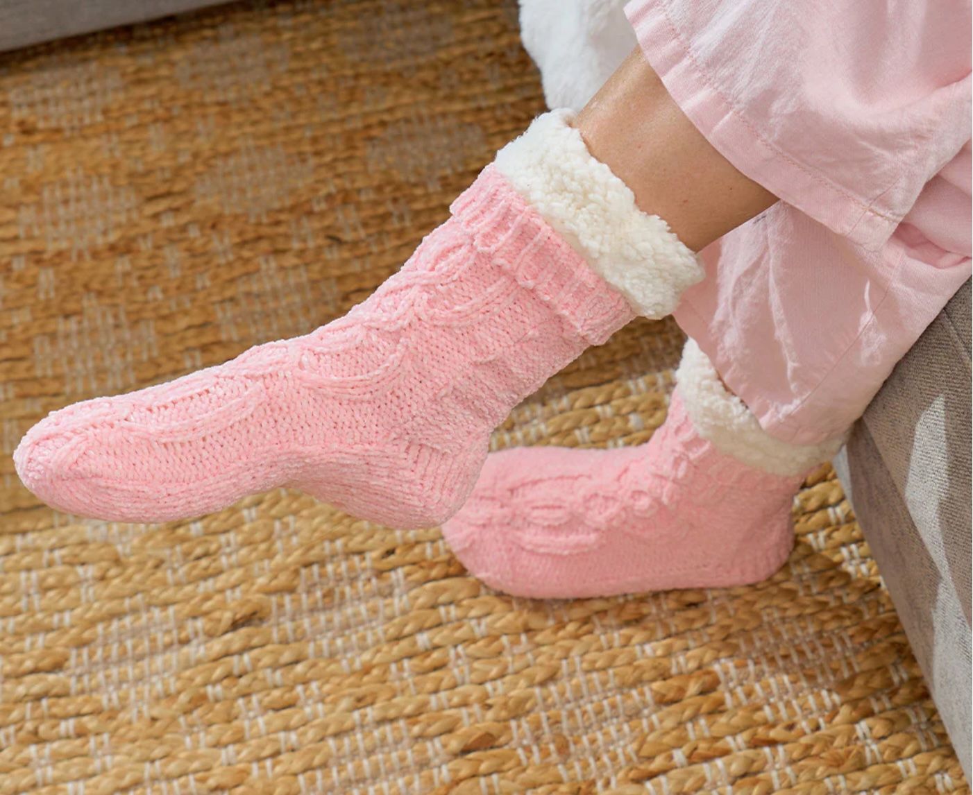 ANNABEL TRENDS - Lounge Socks Chenille one size Pink