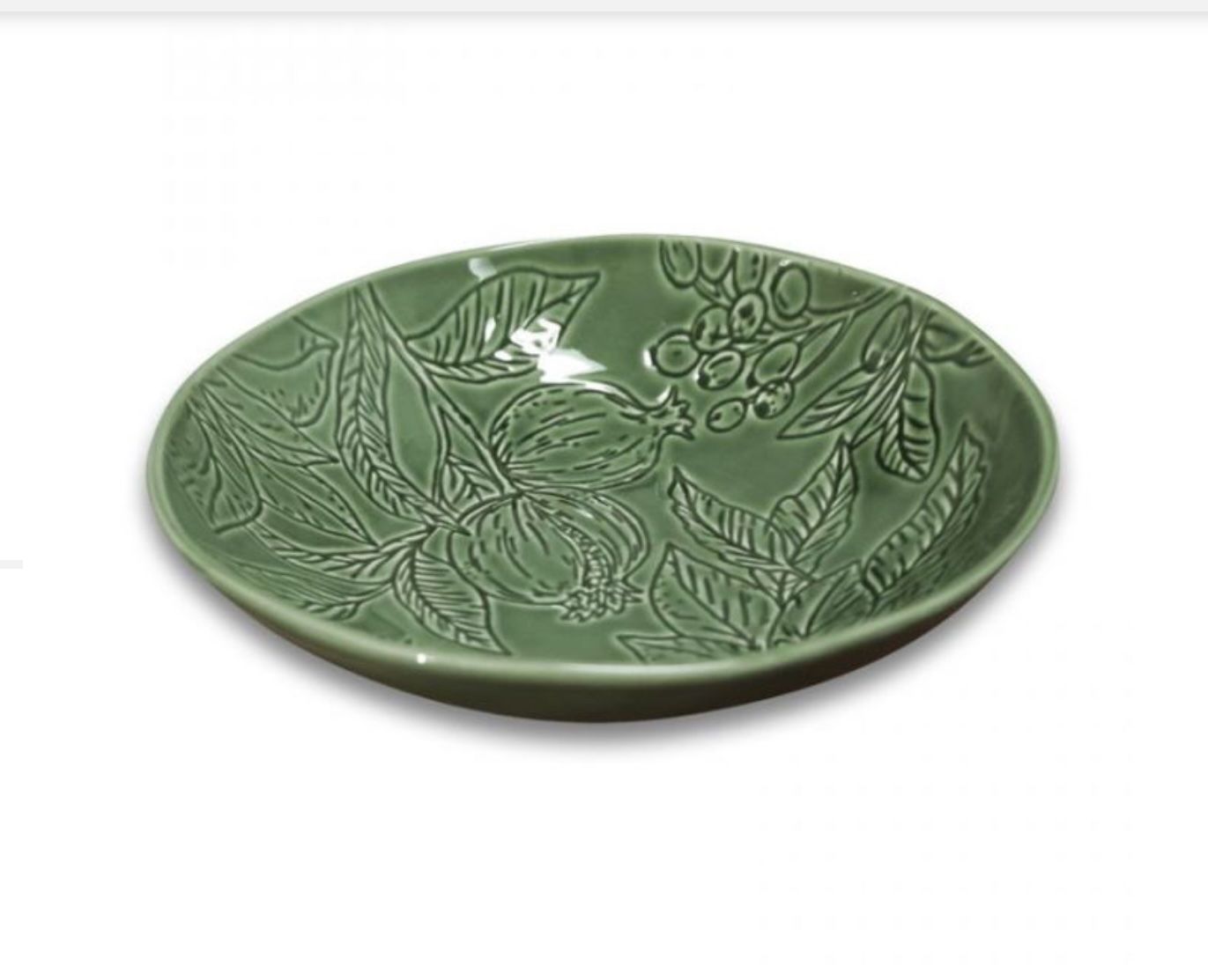 MADRAS LINK - Bowl Engraved - Pointsettia Green