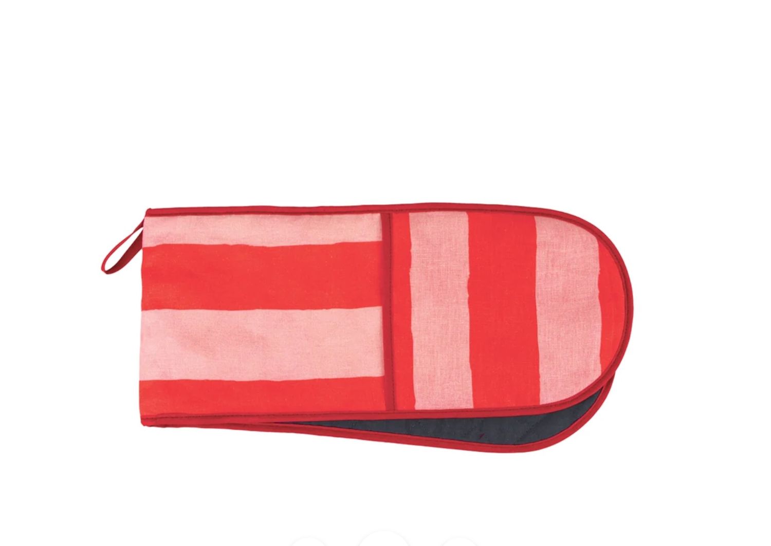 ANNABEL TRENDS - Oven Mitt Double Linen  - Red Stripe