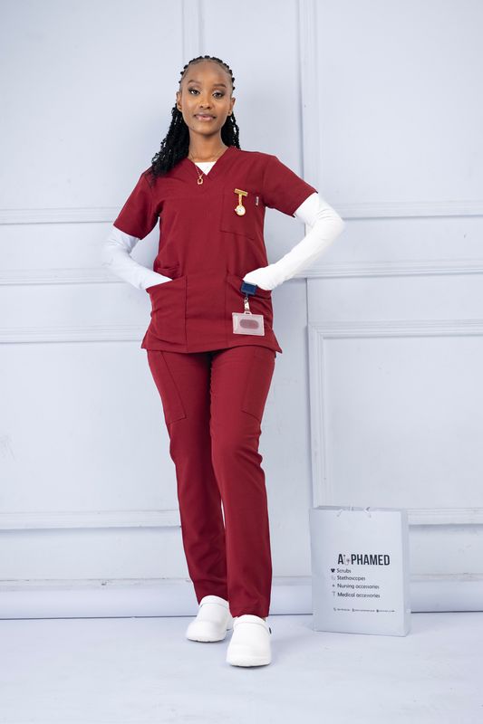 Maroon Alphamed Medical Scrubs