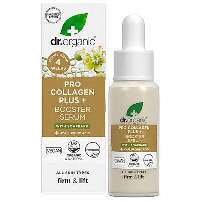 Dr Organic Pro Collagen Plus Booster Serum with Soapbark + Hyaluronic Acid 30ml