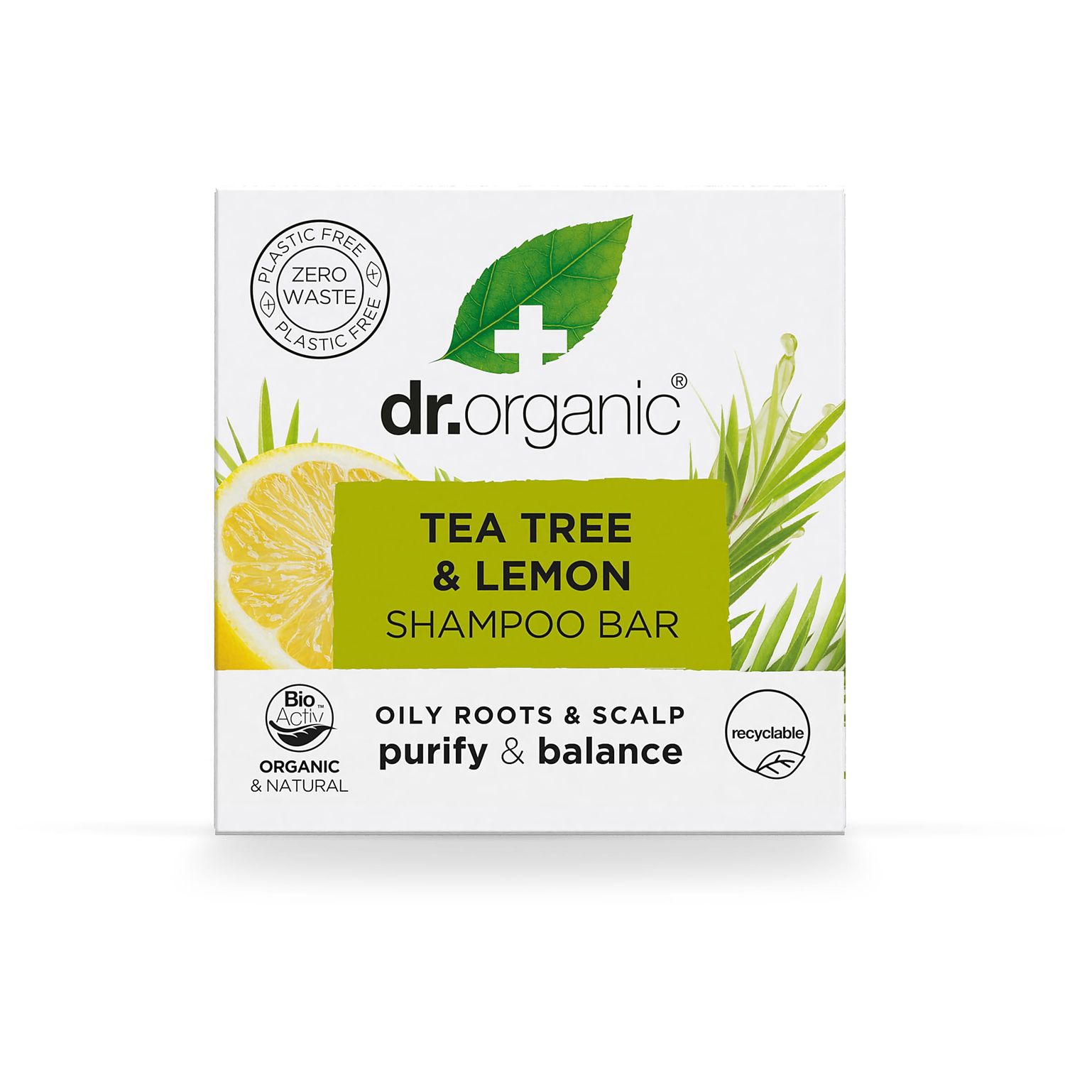 Dr Organic Tea Tree &amp; Lemon Shampoo Bar 75g