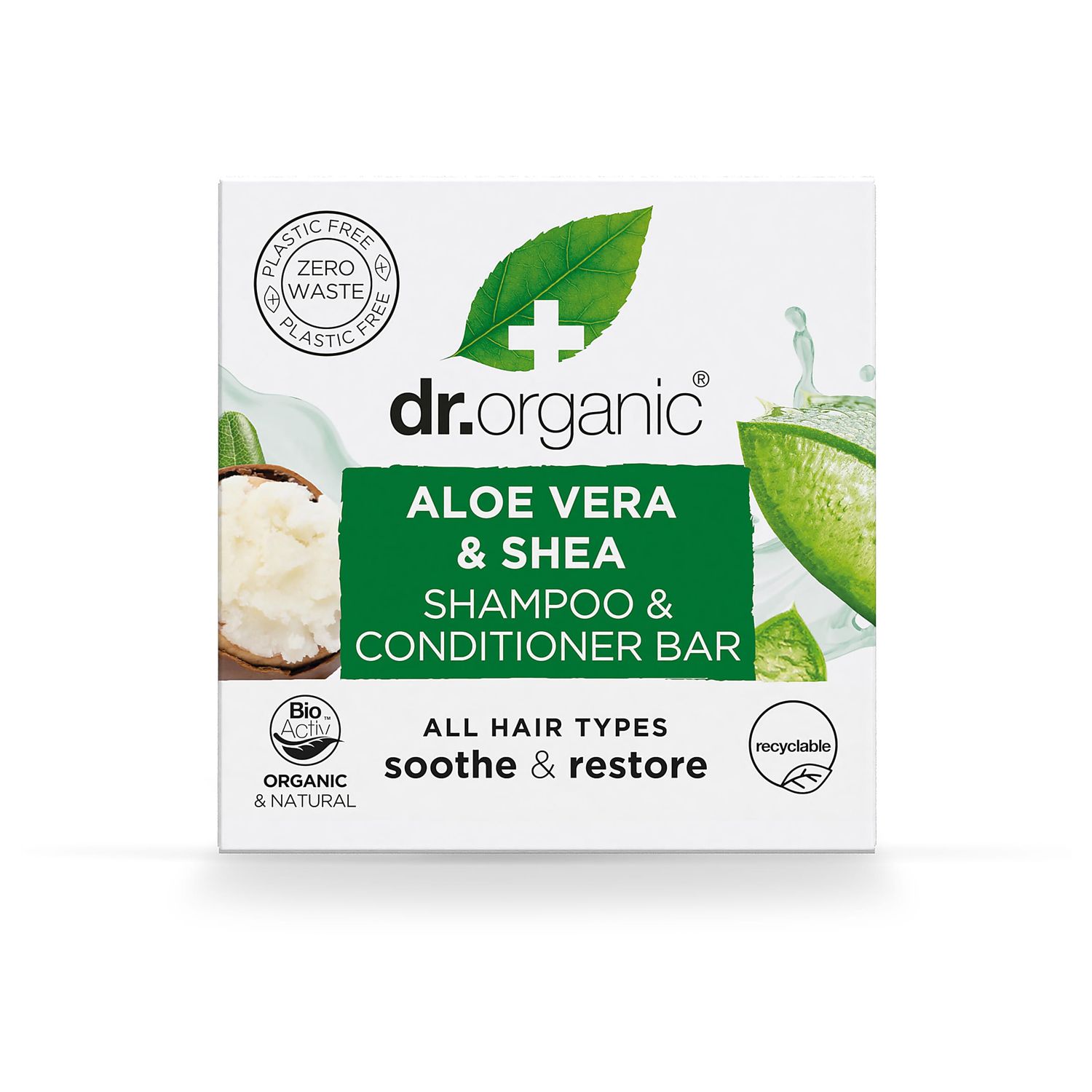Dr Organic Aloe Vera &amp; Shea Shampoo &amp; Conditioner Bar 75g