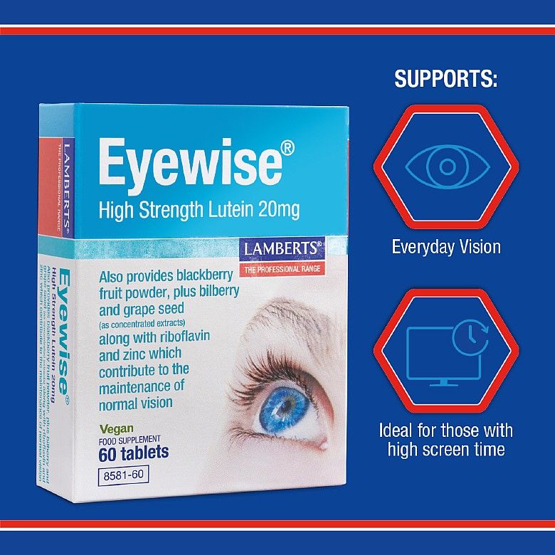 Lamberts Eyewise Tablets 60’s (High Strength Lutein 20mg)