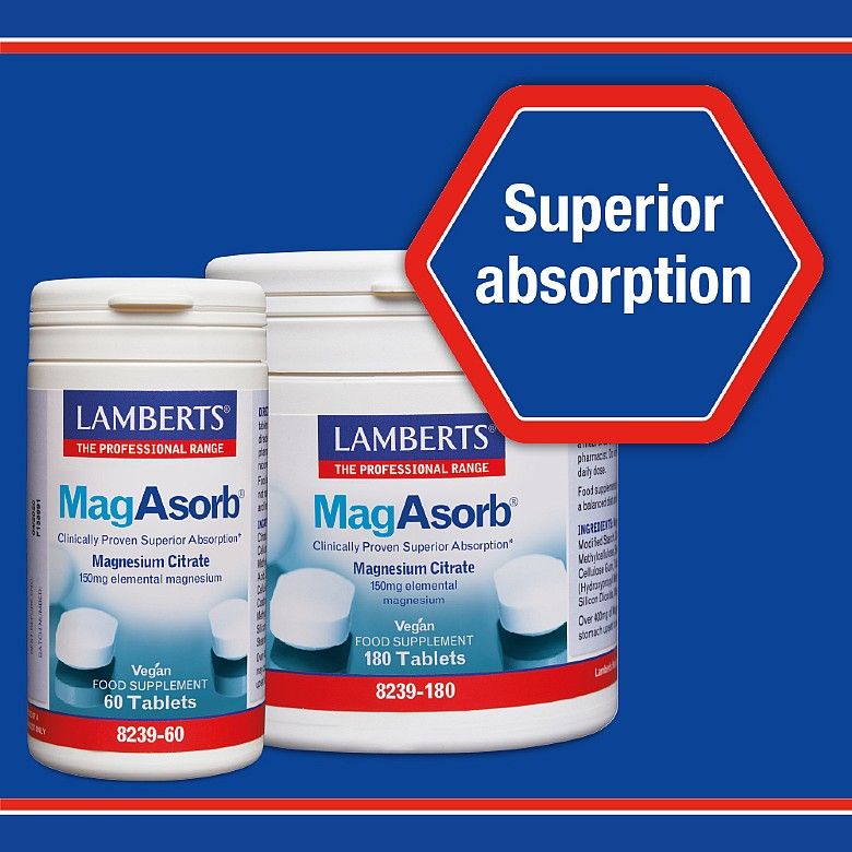 Lamberts MagAsorb Magnesium Citrate 150mg 60’s
