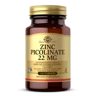 Solgar Zinc Picolinate 22mg Tabs 100’s Solgar Zinc Picolinate 22mg Tabs 100’s