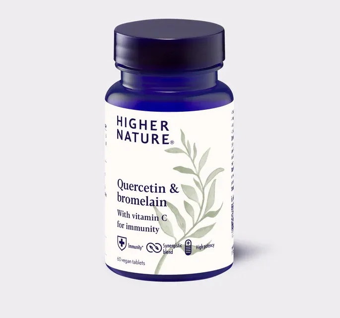 Higher Nature Quercetin &amp; Bromelain + Vitamin C Tabs 60’s