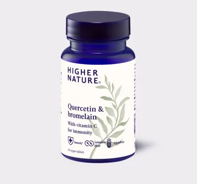 Higher Nature Quercetin &amp; Bromelain + Vitamin C Tabs 60’s
