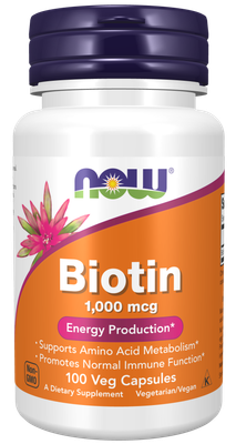 NOW Biotin 1000mcg Caps 100’s