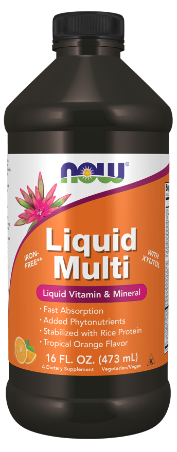 NOW Liquid Multivitamin &amp; Mineral – Orange Flavour 473ml