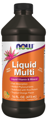 NOW Liquid Multivitamin &amp; Mineral – Orange Flavour 473ml