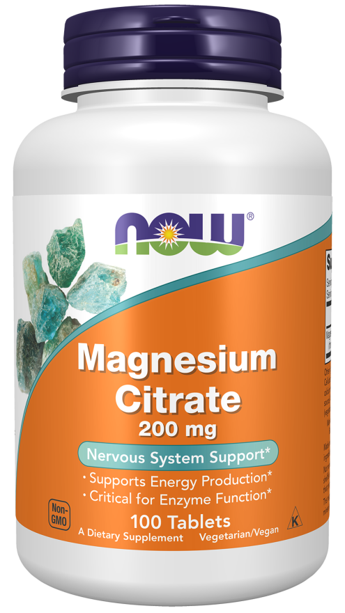 NOW Magnesium Citrate 200mg Tabs 100’s