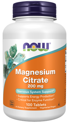NOW Magnesium Citrate 200mg Tabs 100’s