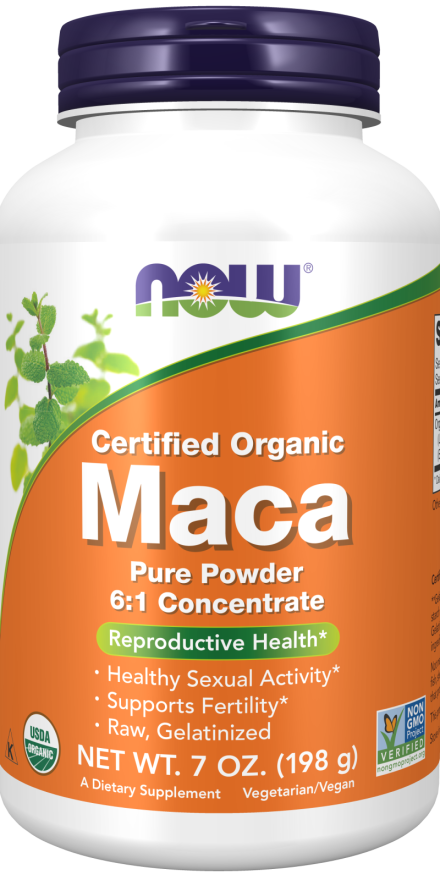 NOW Maca Pure Powder 6:1 Concentrate Organic 198gm