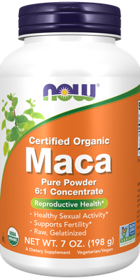 NOW Maca Pure Powder 6:1 Concentrate Organic 198gm