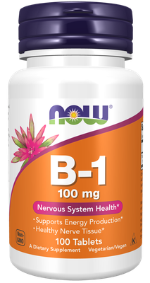 NOW Vitamin B1 Thiamine 100mg Tabs 100’s