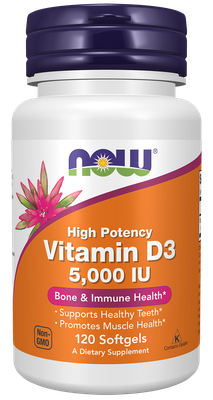 NOW Vitamin D3 5000iu Caps 120’s